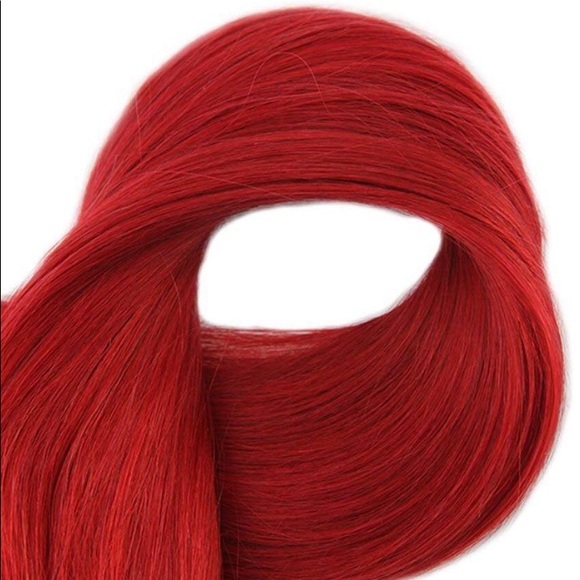 ✨ 18” RED HUMAN HAIR TAPE IN HAIR EXTENSIONS *NWT* main image 7